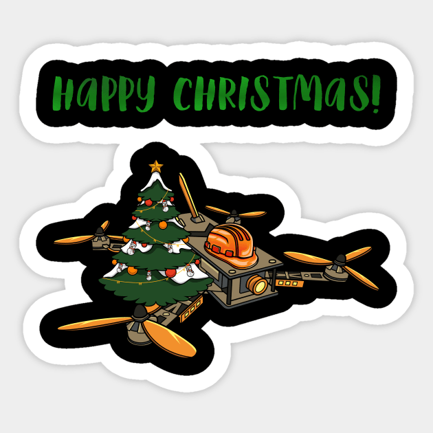 Drone #4 Christmas Edition Sticker by Merch By Engineer